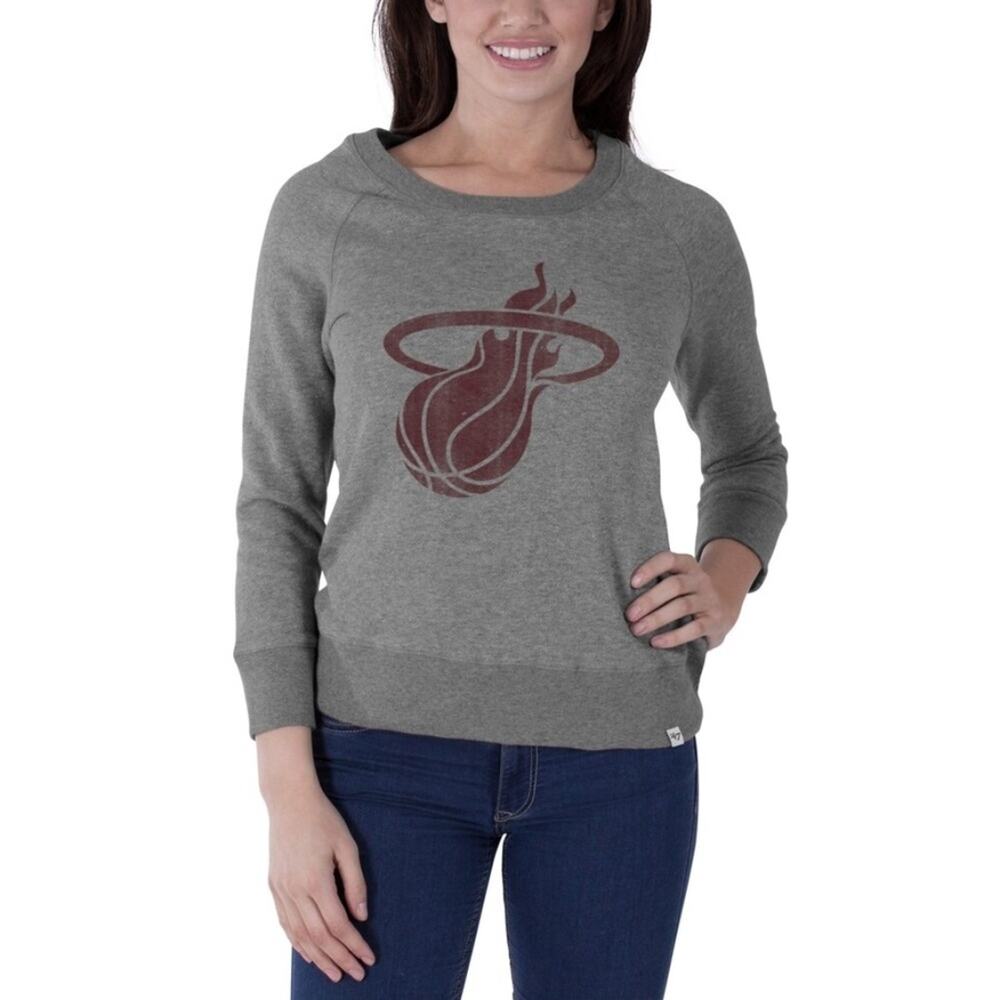 Miami Heat '47 Brand Women's Glimmer Crew Tri-Blend Sweatshirt Size S‎